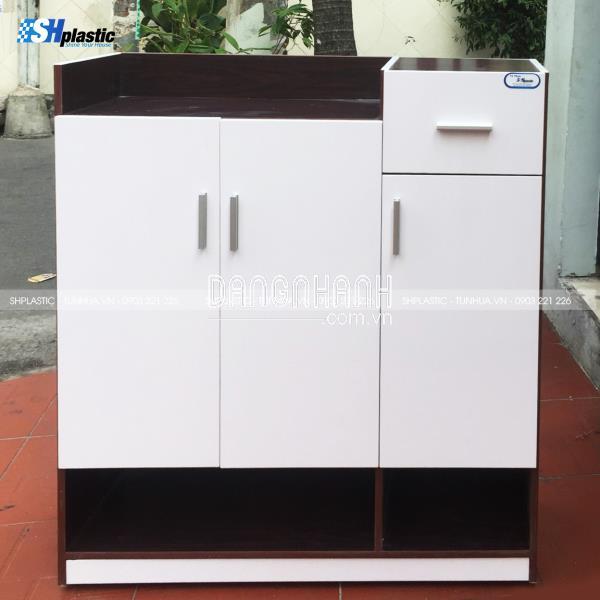 TỦ GIÀY NHỰA CAO CẤP 3 CÁNH 1 NGĂN KÉO LIỀN KỆ / SHPLASTIC TG25