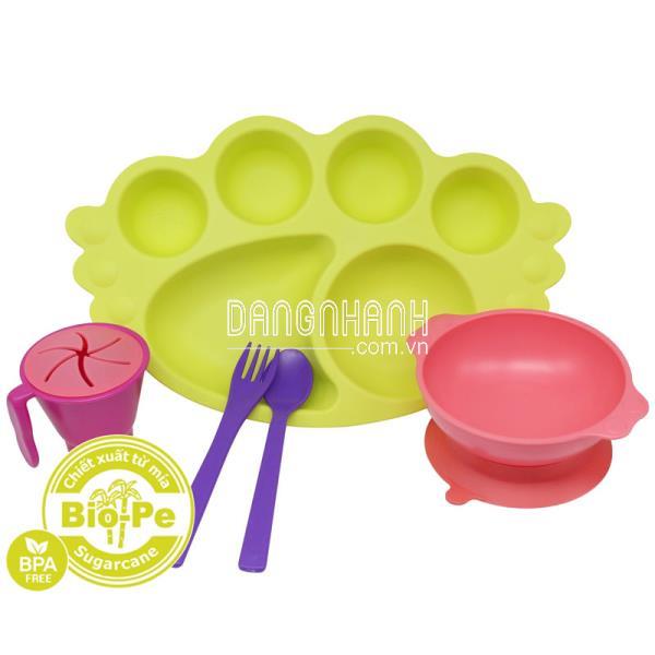 Set khay ăn dặm thiên thần 7 món UINLUI - Xanh cốm (4~7 tuổi) sản xuất từ cây mía