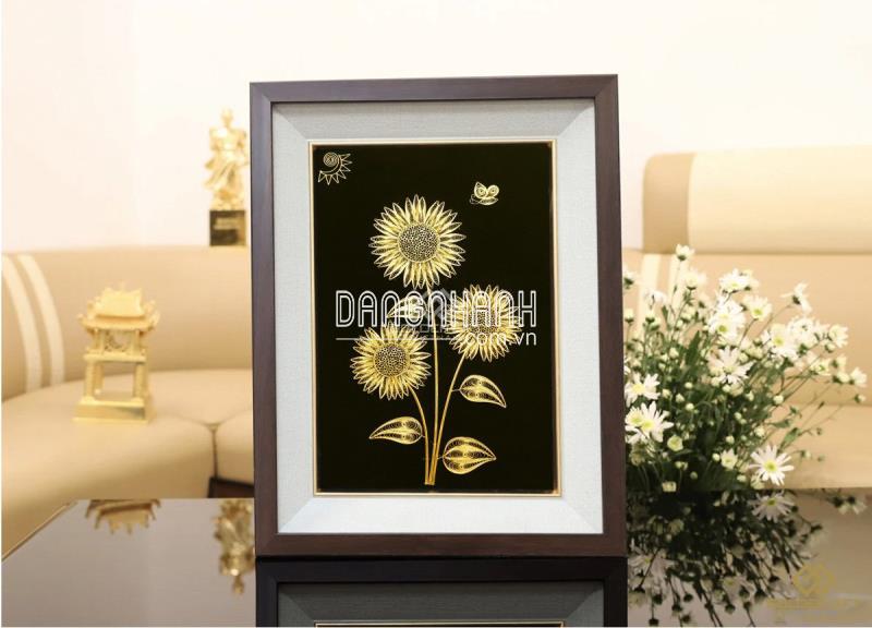 TRANH HOA HƯỚNG DƯƠNG MẠ VÀNG - HHD02