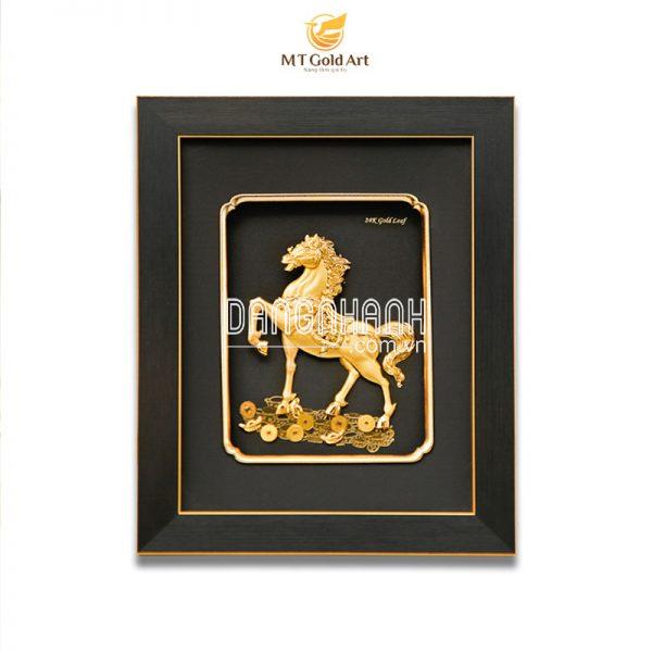 Tranh Mã Đáo Thành Công Dát Vàng 24k (27×34)