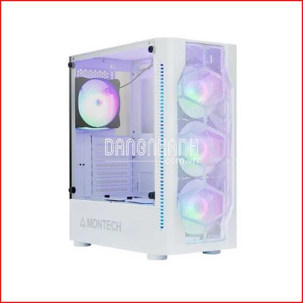 Case Máy Tính Montech X1 (Black/ White Có Sẵn 4 Fan RGB)