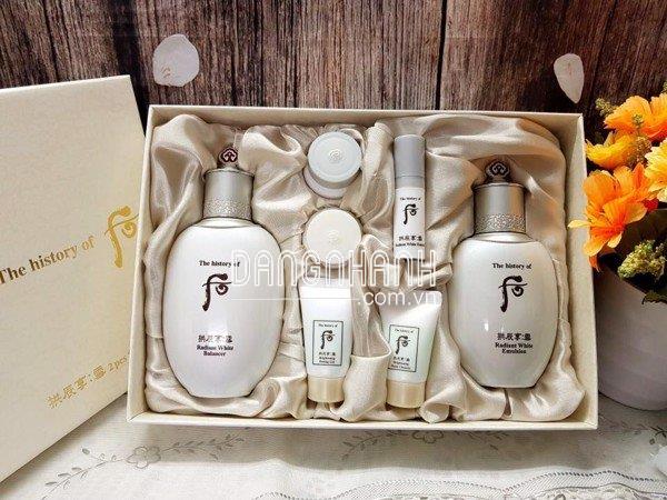 Bộ dưỡng trắng trị nám tàn nhang whoo gongjinhyang seol radiant white special set 7pcs