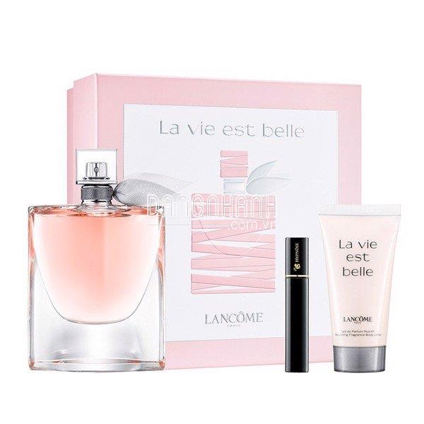 Bộ quà tặng nước hoa nữ lancome lavie est belle edp set 1 100ml (nước hoa 100ml, lotion 50ml, mascara 2ml)