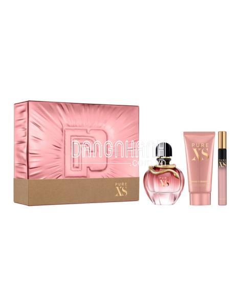 Gift set paco rabanne pure xs for her edp ( edp 80ml + edp 10ml + body lotion 100ml)