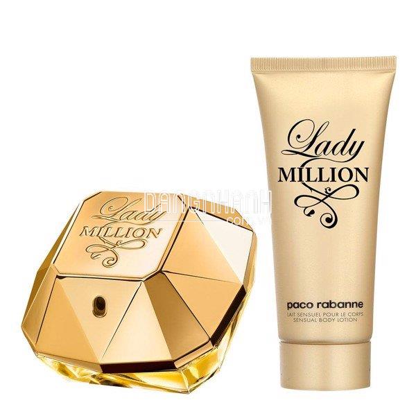 Gift set paco rabbanne lady million ( edp 80ml & body lotion 100ml )