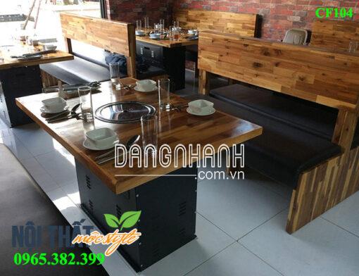 Bàn ghế lẩu nướng CF104 đẹp sang trọng cho nhà hàng