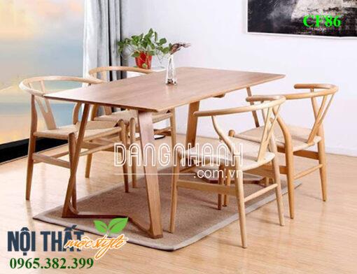 Bàn ghế ăn Wishbone CF86 cao cấp
