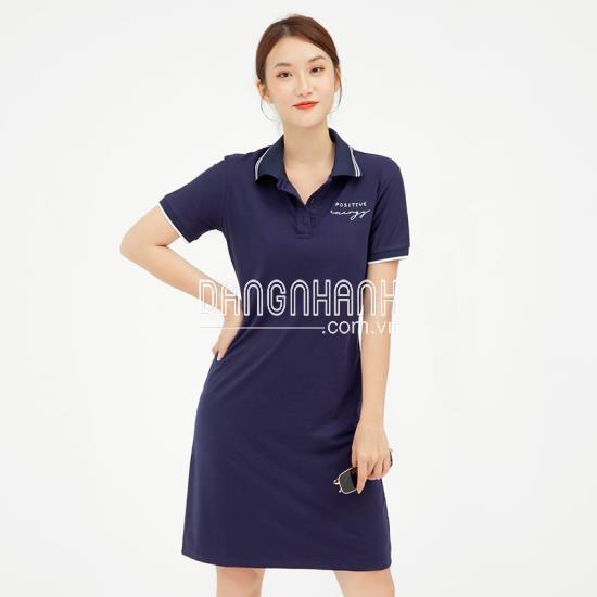 Đầm polo thêu Positive thời trang GUMAC DA1007-XDEN