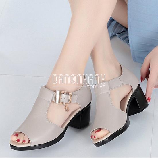 Giày Sandal Nữ Cao Gót Phong Cách Hàn Quốc SDAN115 Ghi