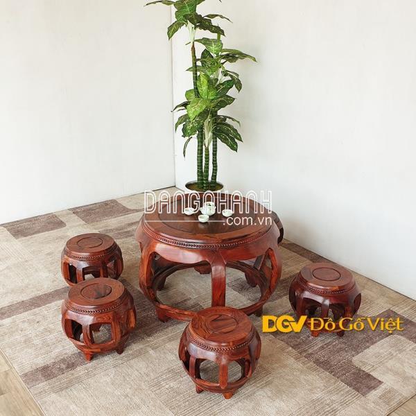 Bàn Uống Trà Thúng Gỗ Cẩm Lai Cao Cấp Giá Ưu Đãi