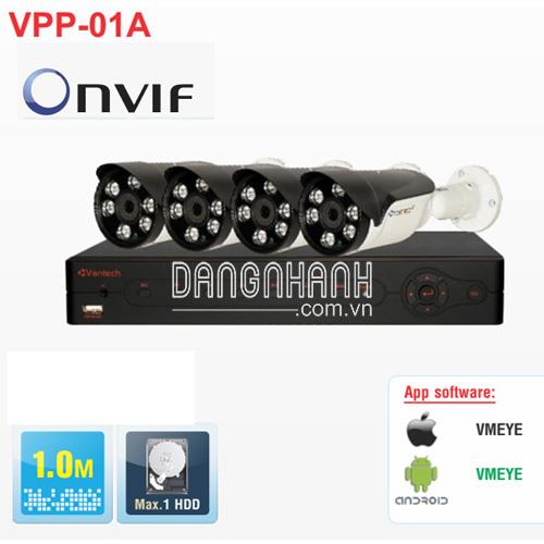 Bộ đầu ghi hình camera IP 4 kênh Powerline Vantech VPP-01A