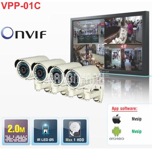 Bộ đầu ghi hình camera IP 4 kênh Powerline Vantech VPP-01C