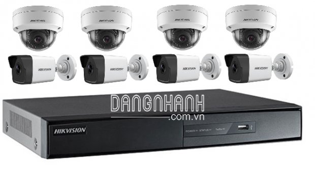 HIK-IP-L08. Bộ 8 camera IP và đầu ghi hình, Full HD.