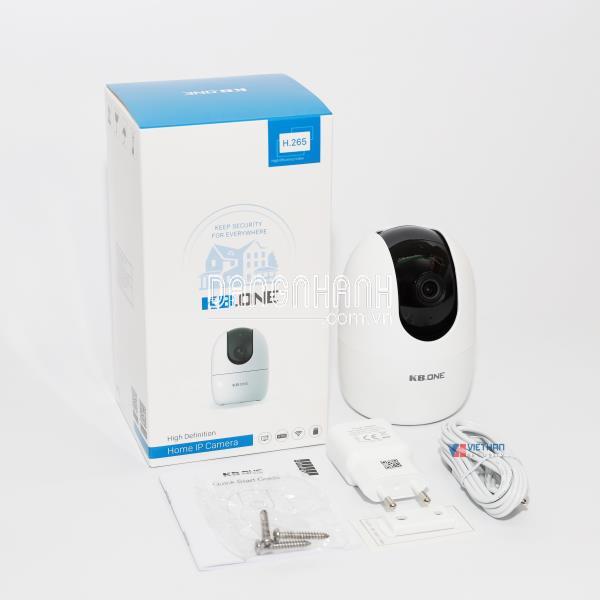 Camera IP Wifi KBONE KN-H21PA 2.0 Megapixel, quan sát 360 độ, tích hợp còi báo động, đàm thoại 2 chiều, theo dõi chuyển động