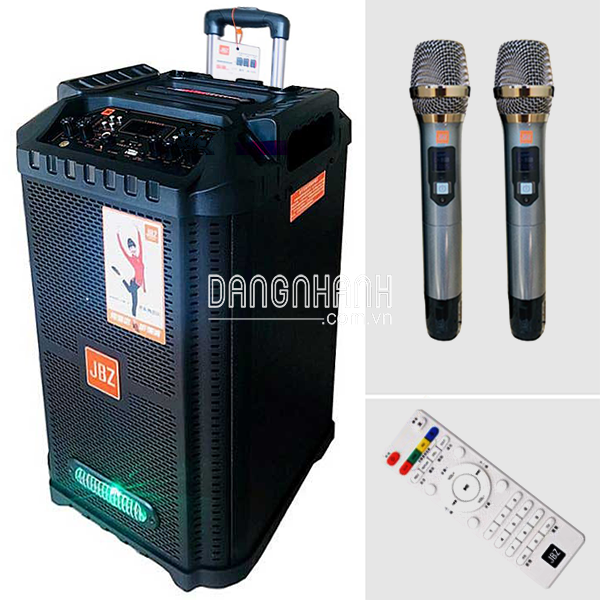 Loa kẹo kéo xách tay JBZ 0806 3 tấc tặng kèm 2 mic không dây