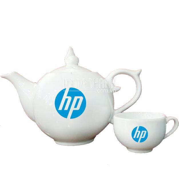 BỘ TRÀ BÁT TRÀNG HOA MẪU ĐƠN 0,5L IN LOGO