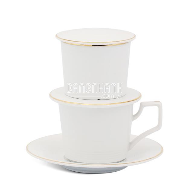 PHIN CÀ PHÊ SỨ CAMELIA DÁT VÀNG MINH LONG QUÀ TẶNG SẾP