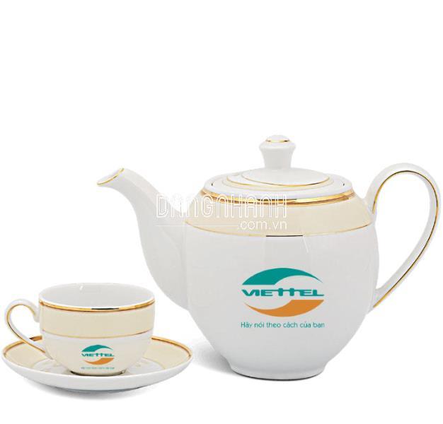 BỘ ẤM TRÀ CAMELIA 0.8L DÁT VÀNG LÀM QUÀ KHAI TRƯƠNG