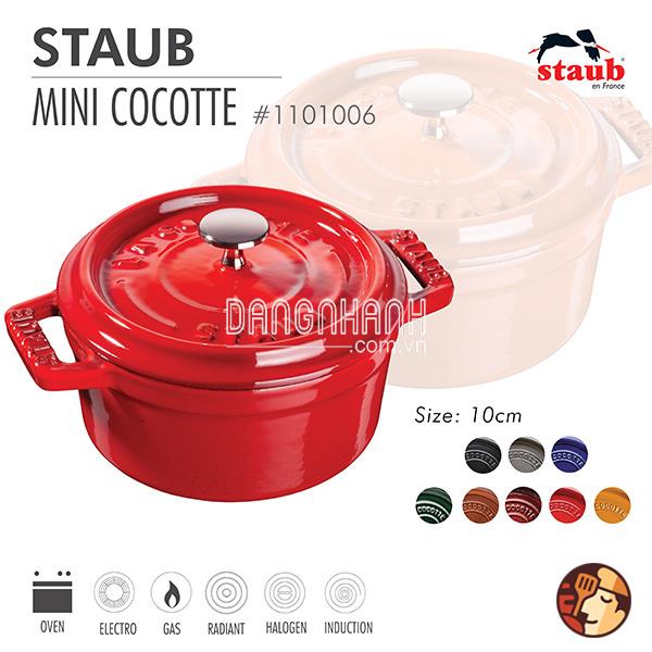 ồi gang tròn Staub 10 cm – Màu đỏ cherry