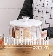 Bộ Hộp Đựng Gia Vị Xoay 360 Độ Thông Minh Nhiều Tầng Nhựa ABS Cao Cấp 