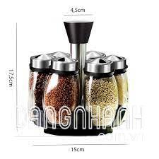 Bộ Hộp Đựng Gia Vị Gốm Sứ Xanh Ngọc Lục Bảo | Kèm Kệ Gỗ & Bình Đựng Dầu Thuỷ Tinh Cao Cấp
