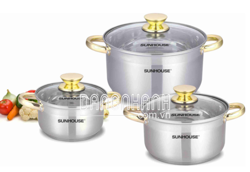 Bộ nồi inox 5 đáy Sunhouse SH781