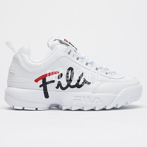 HÀNG CHÍNH HÃNG FILA DISRUPTOR II SCRIPT WHITE 2021** [FS1HTB1191X-WNR 1]