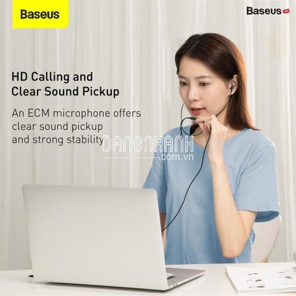 Tai nghe AUX 3.5mm Baseus Encok H19 Wired Earphone (6D surround, Deep Bass, with ECM Microphone for HD Calling)