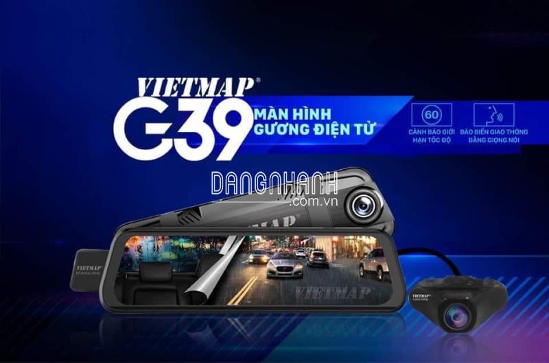 CAMERA HÀNH TRÌNH XE Ô TÔ VIETMAP G39 CẢNH BÁO GIAO THÔNG - GHI HÌNH TRƯỚC VÀ SAU