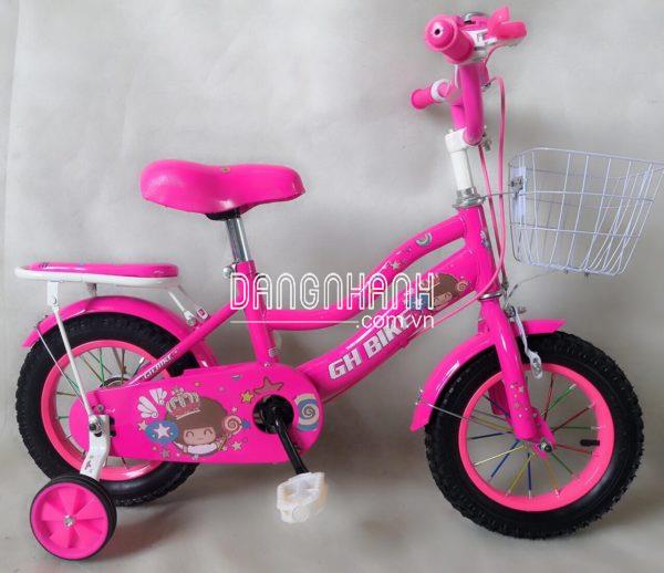 Xe Đạp Trẻ Em 12 Inch GH Bike 2 Ống– Màu Hồng