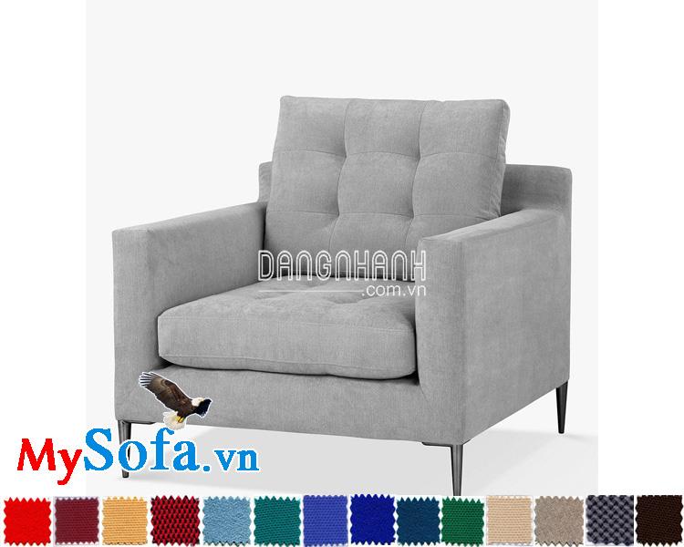 MyS-1911515 Sofa ghế đơn nỉ màu ghi sáng