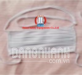 Khẩu trang vải tĩnh điện Vinilon trắng kẻ TQ (2 lớp vải quai buộc)