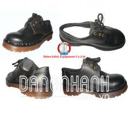 Giày da đen cao cổ đế kếp / đế cao su đen
