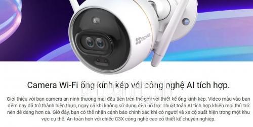 Camera Ezviz C3X – Camera Kép, Công nghệ AI – Có Màu Ban Đêm, Chống Nước IP67