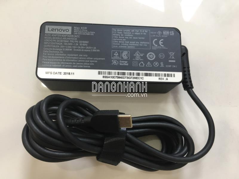 SẠC LAPTOP LENOVO CỤC DÀI TYPE-C 2.25A (45W)