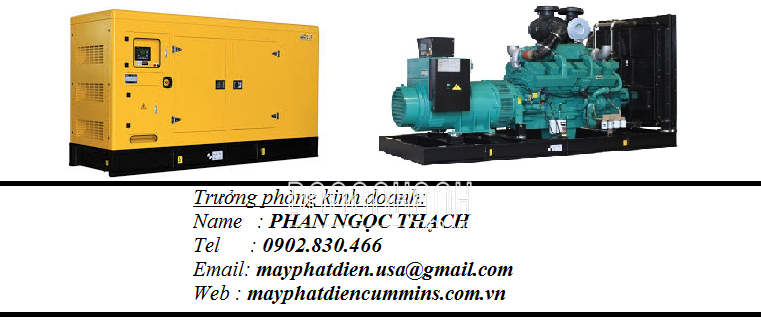 Máy phát điện Cummins công suất 22.5 KVA liên tục/ 25 KVA dự phòng.