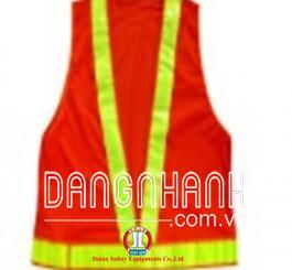 Áo phản quang màu đỏ - lưới nhựa TQ ( PQ chữ V)