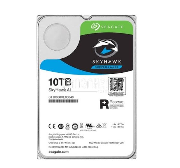 Ổ cứng Seagate Skyhawk 10TB ST10000VE0008, chuyên dụng cho camera hoạt động 24/7, tiết kiệm điện năng