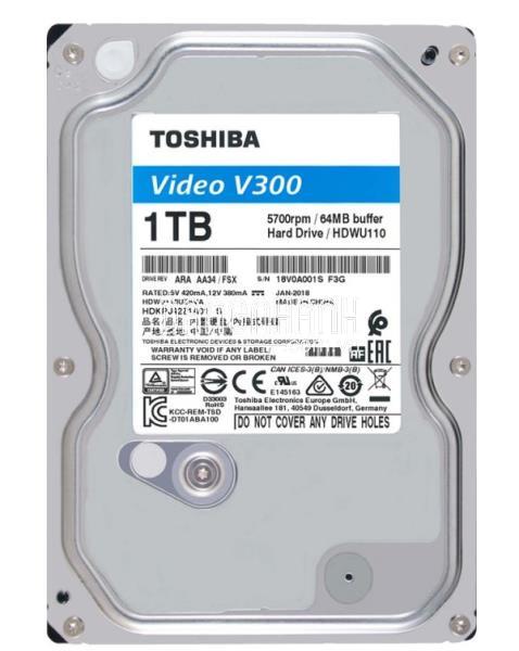 Ổ cứng TOSHIBA 1TB HDWU110UZSVA, chuyên dụng cho camera hoạt động 24/7, tiết kiệm điện năng