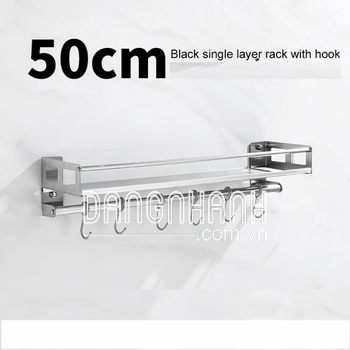 Kệ dán tường đựng gia vị kèm 6 móc (50cm)