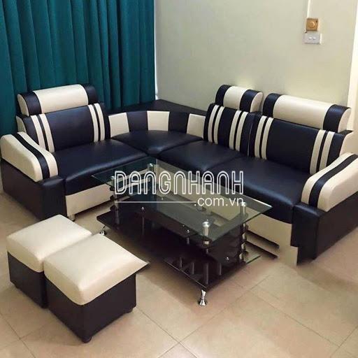 Sofa góc giá rẻ đen sọc trắng