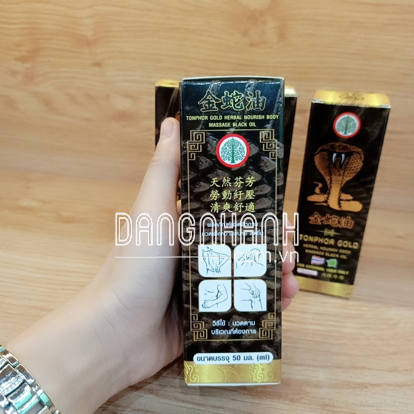 Dầu Massage Rắn Hổ Mang Tonphor Gold 50ml Thái Lan