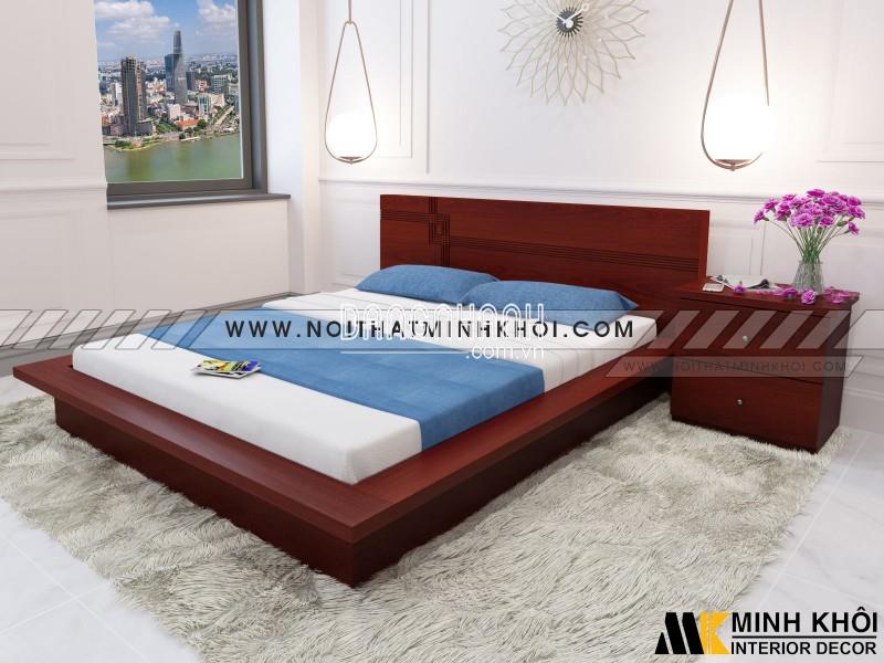 Giường Ngủ Kiểu Nhật Thiết Kế Đẹp Gỗ MDF - GN903