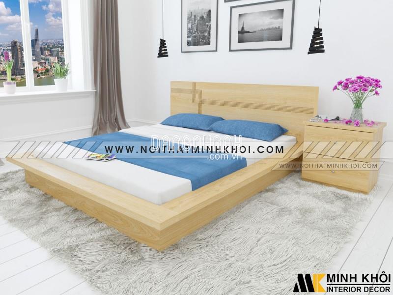 Giường Ngủ Đẹp Kiểu Nhật Màu Gỗ Sồi - GN913