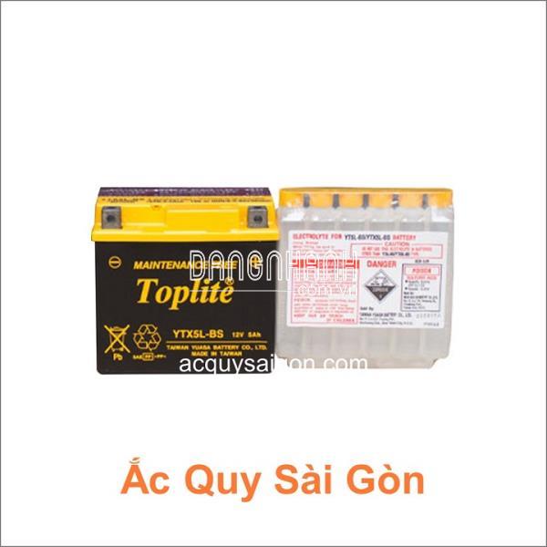 Bình ắc quy xe máy TOPLITE 12V 5Ah YTX5L-BS