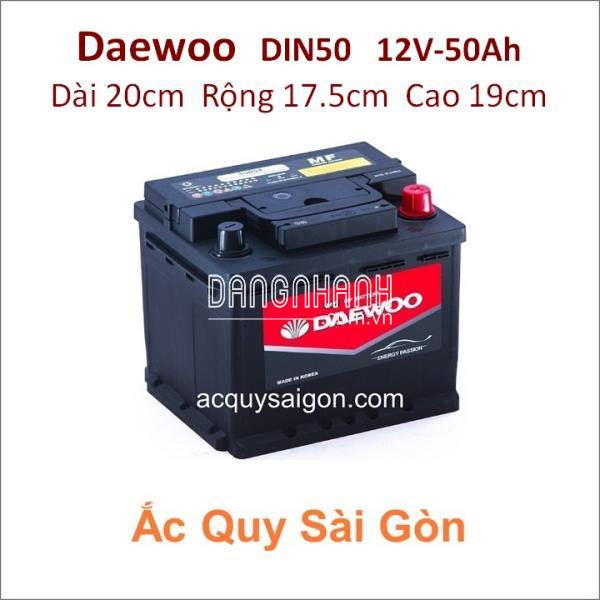 Bình ắc quy DAEWOO 12V 50Ah Din50