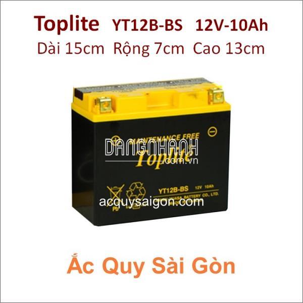 Bình ắc quy xe mô tô TOPLITE 12V 10Ah YT12B-BS