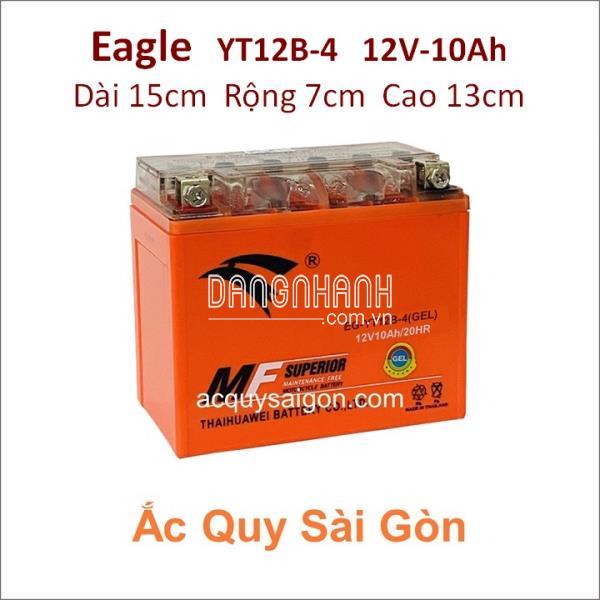 Bình ắc quy xe môtô EAGLE 12V 10Ah YT12B-4