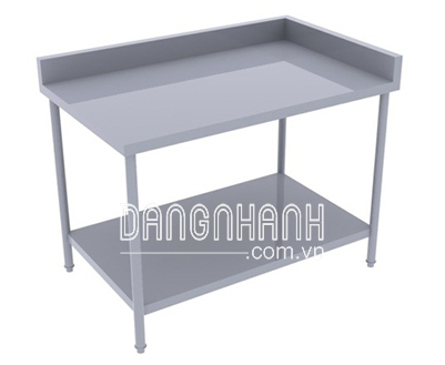 Bàn inox 2 tầng phẳng có gáy