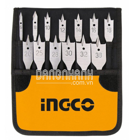 Bộ 13 mũi khoan gỗ đầu dẹp Ingco AKD41301